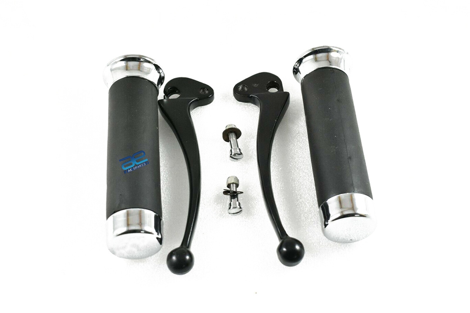 VESPA LML STAR STELLA PX Handle Grip Set Chrome Cap + Clutch Brake Lever  