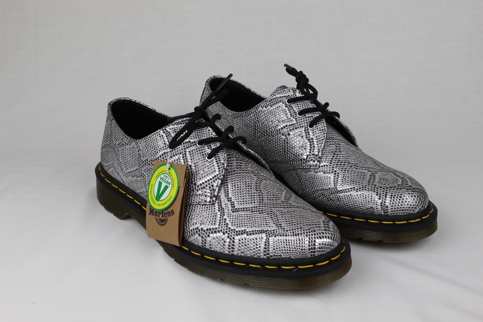 dr martens silver metallic snake