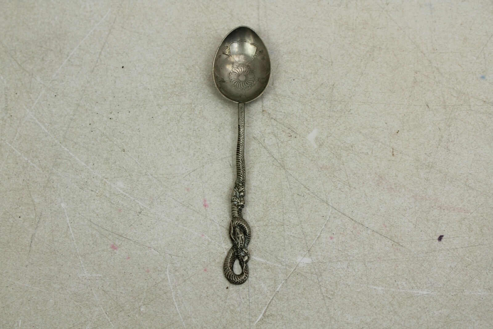VINTAGE Nagasaki, Japan 84 Snake and Mouse Silver Spoon | eBay