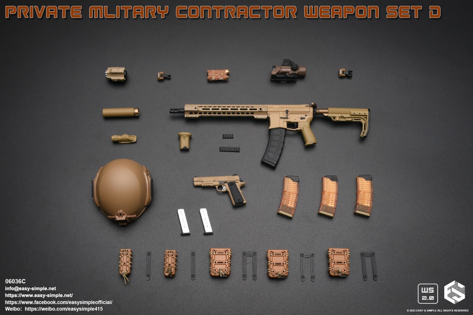 1:6 Easy & Simple Private Military Contractor Weapon Set D