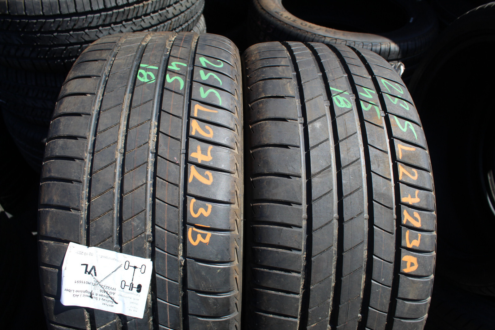 255 45 18 Bridgestone, Turanza T005, 103H, x2 A Pair 6.5mm (F1_tyres) L2723