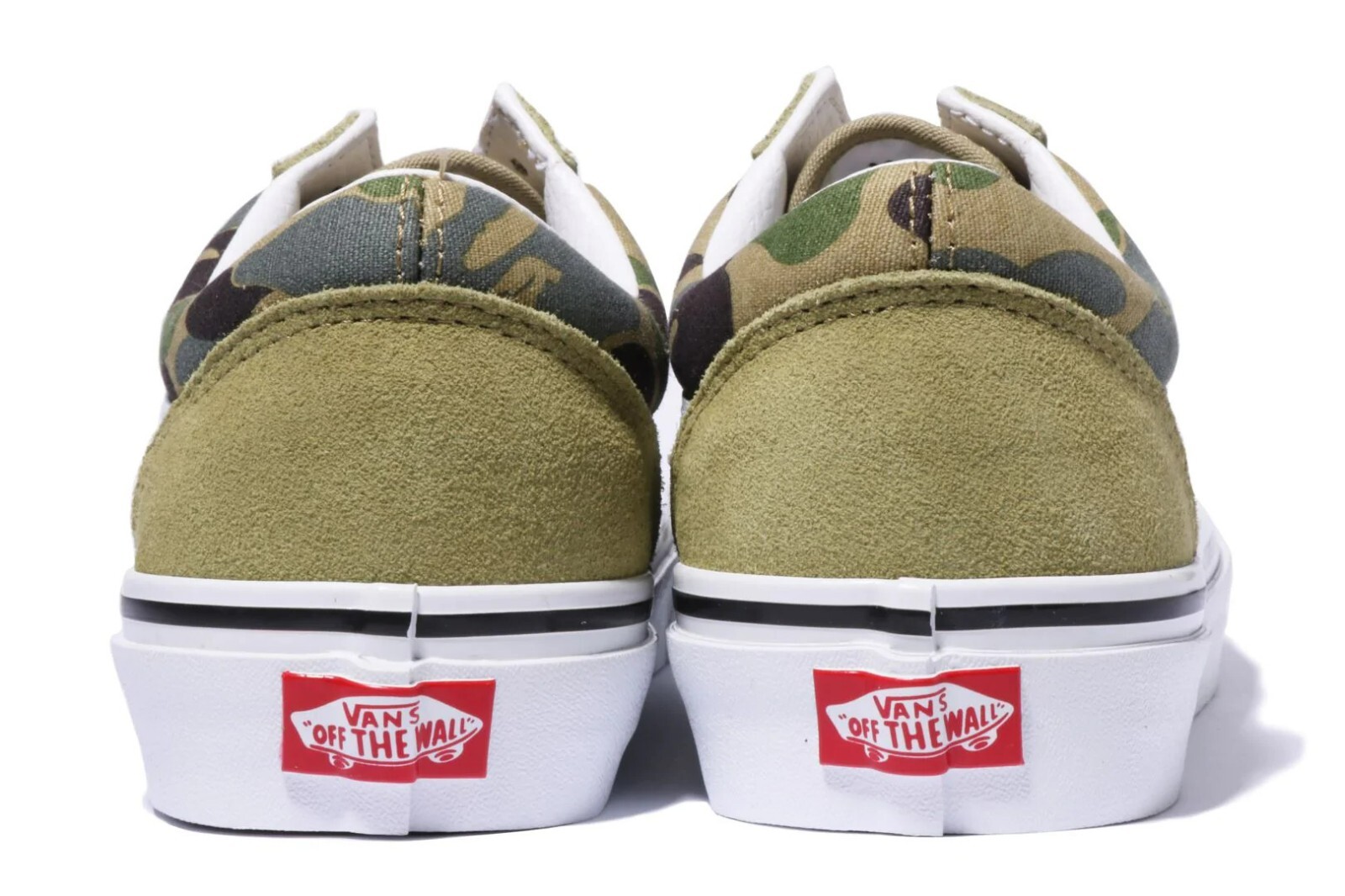 Pre-owned Vans A Bathing Ape X  Abc Camo Old Skool 38 Dx Green 1h73-191-910 Size 8-10