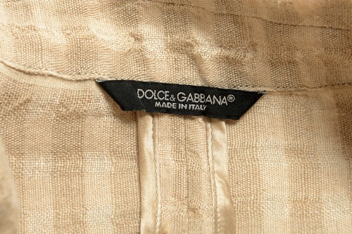 Pre-owned Dolce & Gabbana Men's Beige 100% Linen Striped Blazer Size Us 36 38 40 42 44