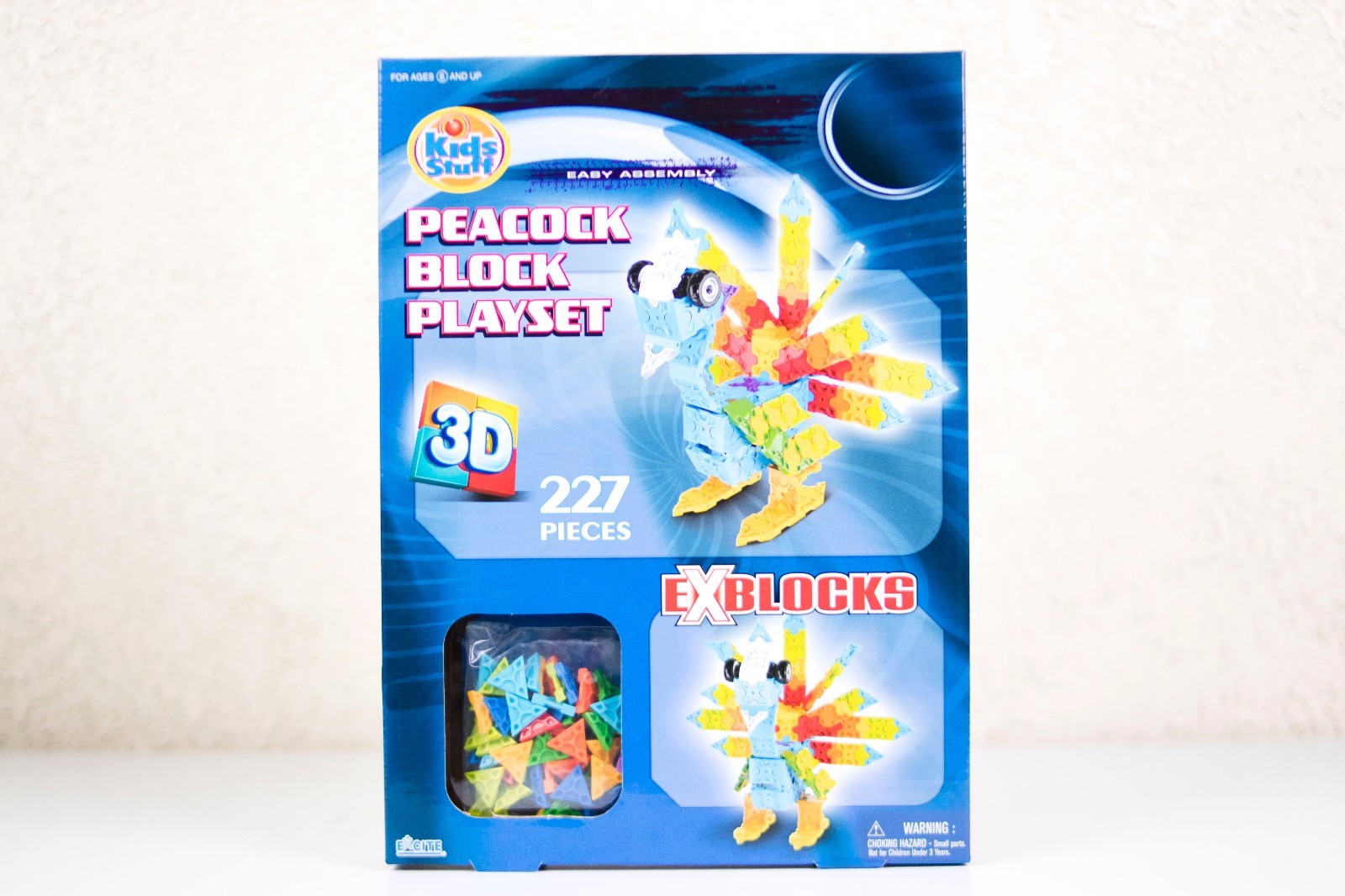 Excite Kids Stuff Peacock Block 3D Play Set - 227 Pieces