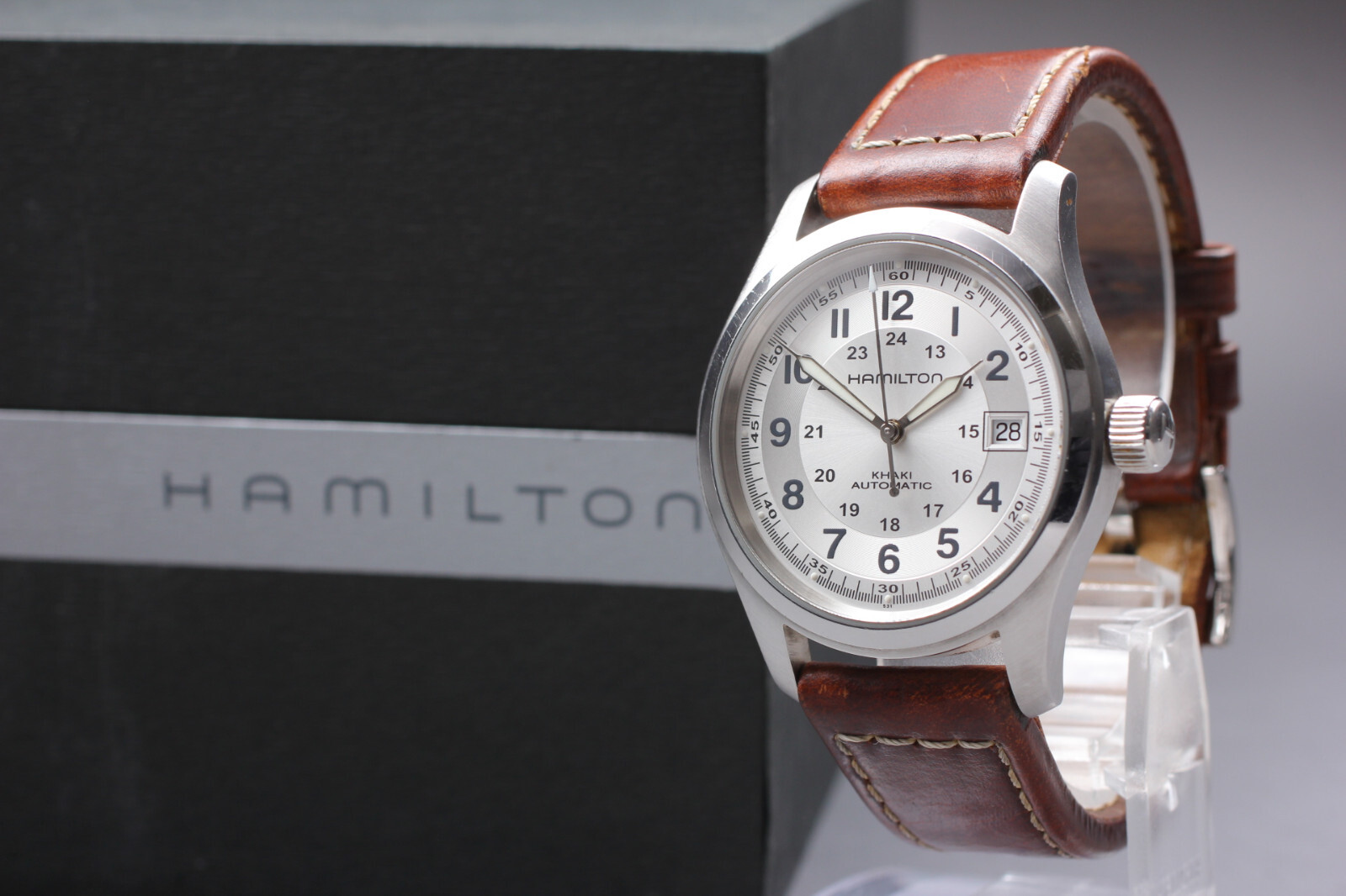 Hamilton Khaki Field 38mm H704450自動巻き w/Box [NEAR MINT] Hamilton Khaki Field H704450 Silver