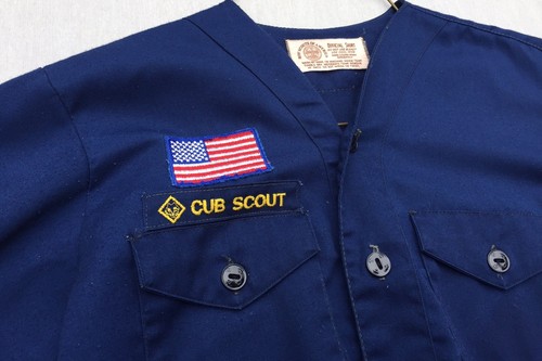 Official BOY SCOUTS of AMERICA Blue Cub Scout Uniform Vintage Long Sleeve U6
