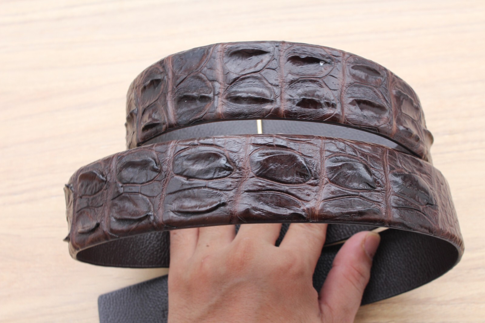 Brown Real Alligator CROCODILE Hornback Leather SKIN Men's Belt - W 1.5"
