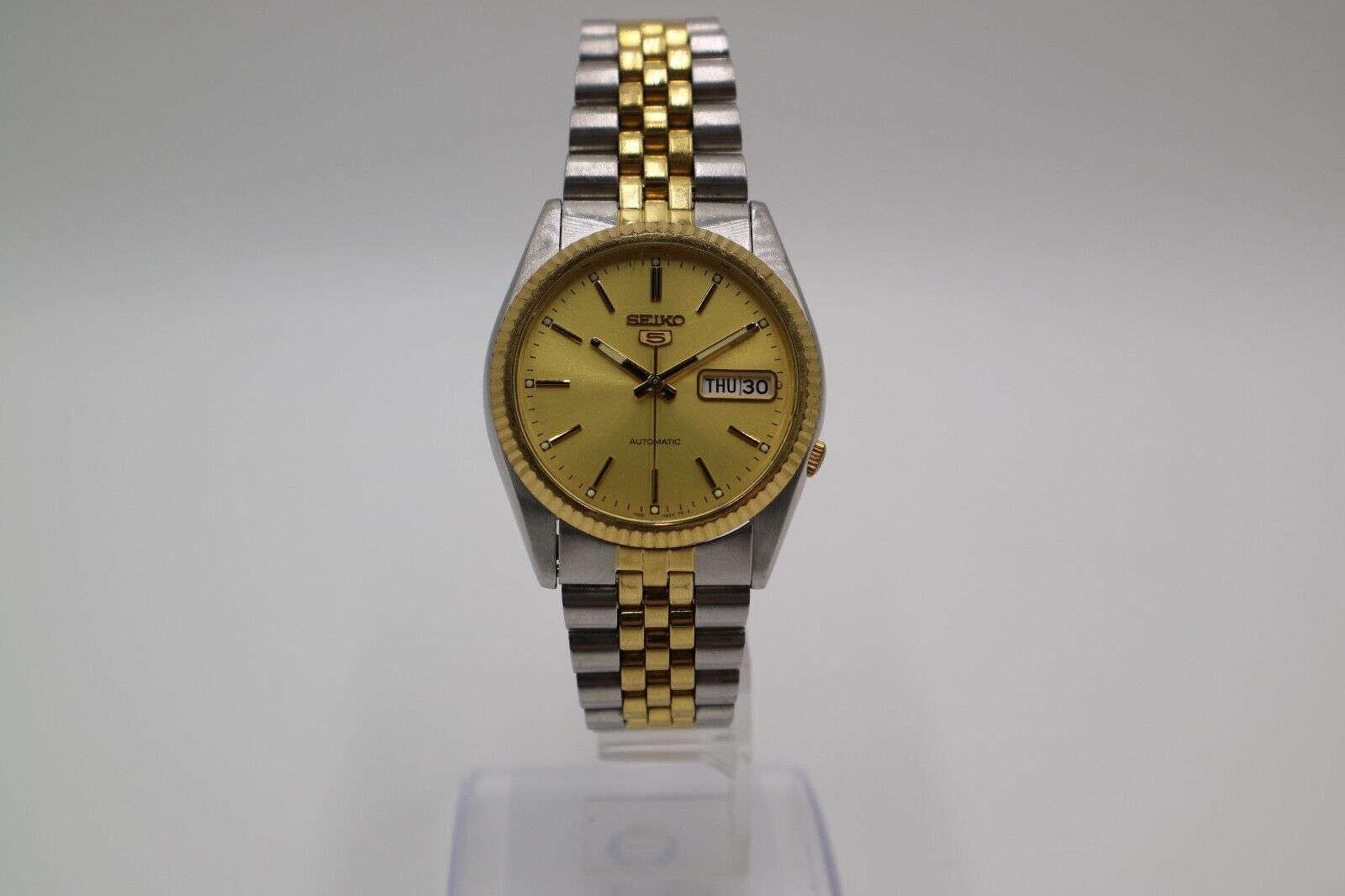 SEIKO 7S26-0500 5 Day Date Automatic Gold Silver Men's Watch SEIKO 7S26-0500 5 Day Date Automatic Gold Silver Men's Watch
