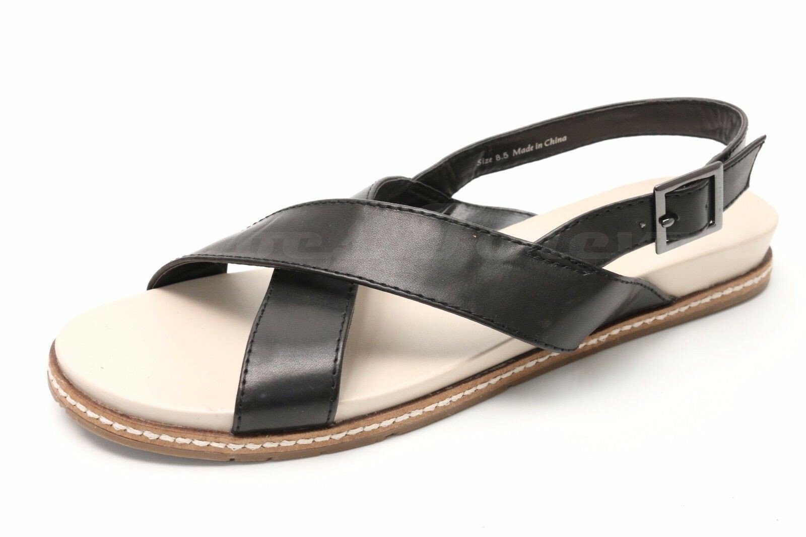 Womens DV by Dolce Vita Black Low Heel Wedge Slingback Sandals Size 8.5 New