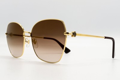 Pre-owned Cartier Ct0402s-002 Gold Sunglasses In Brown