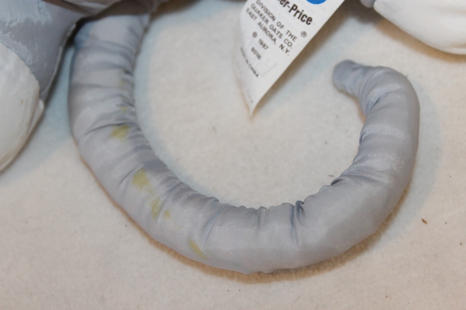 Puffalump Christmas Mouse Gray Candy Cane Plush 1987 Fisher Price Plush 8016 15