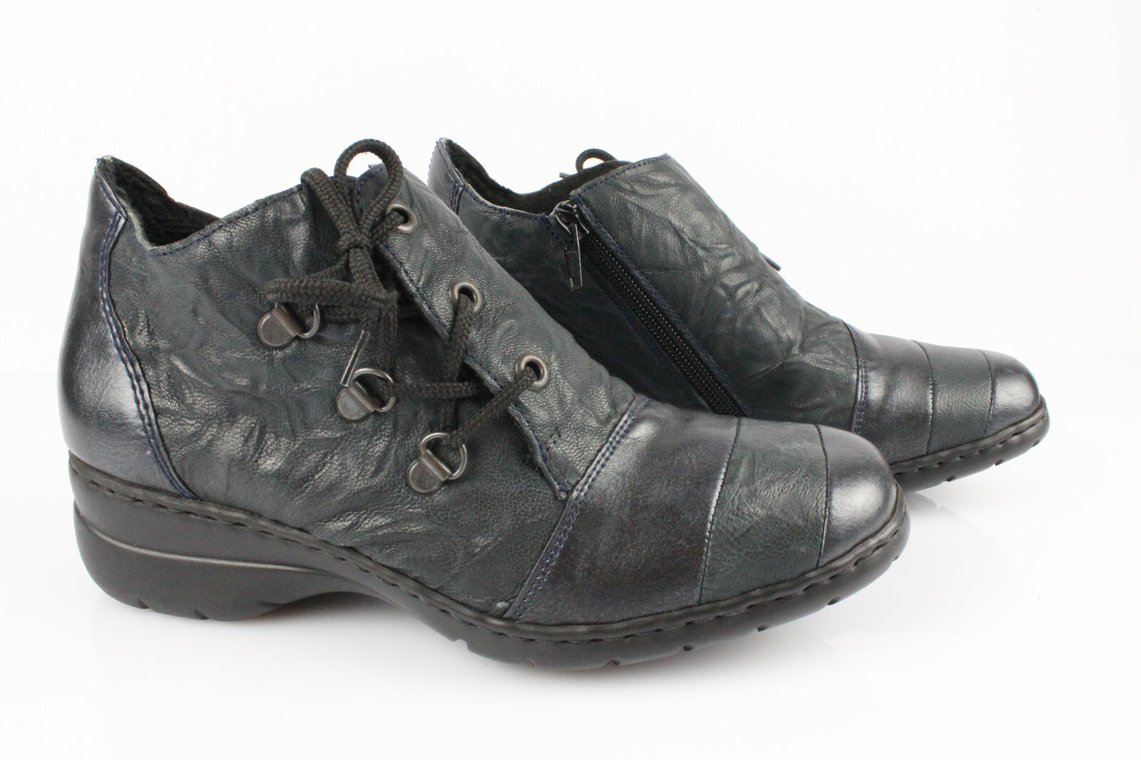 RIEKER Ankle Boots Black And Gray Size 37 Very Good