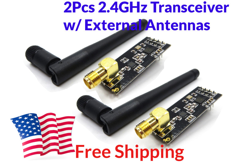 2Pcs NRF24L01 + PA + LNA NRF2401 NRF24 2.4GHz Transceiver