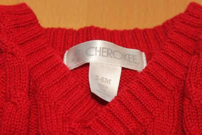 Cherokee Sweater Vest, 3-6 month, Red Cable Knit, EUC, So cute!