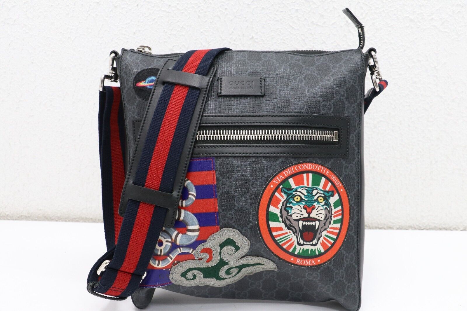 Gucci GG Supreme Monogram Night Courrier Messenger Bag Gucci GG Supreme Monogram Night Courrier Messenger Bag