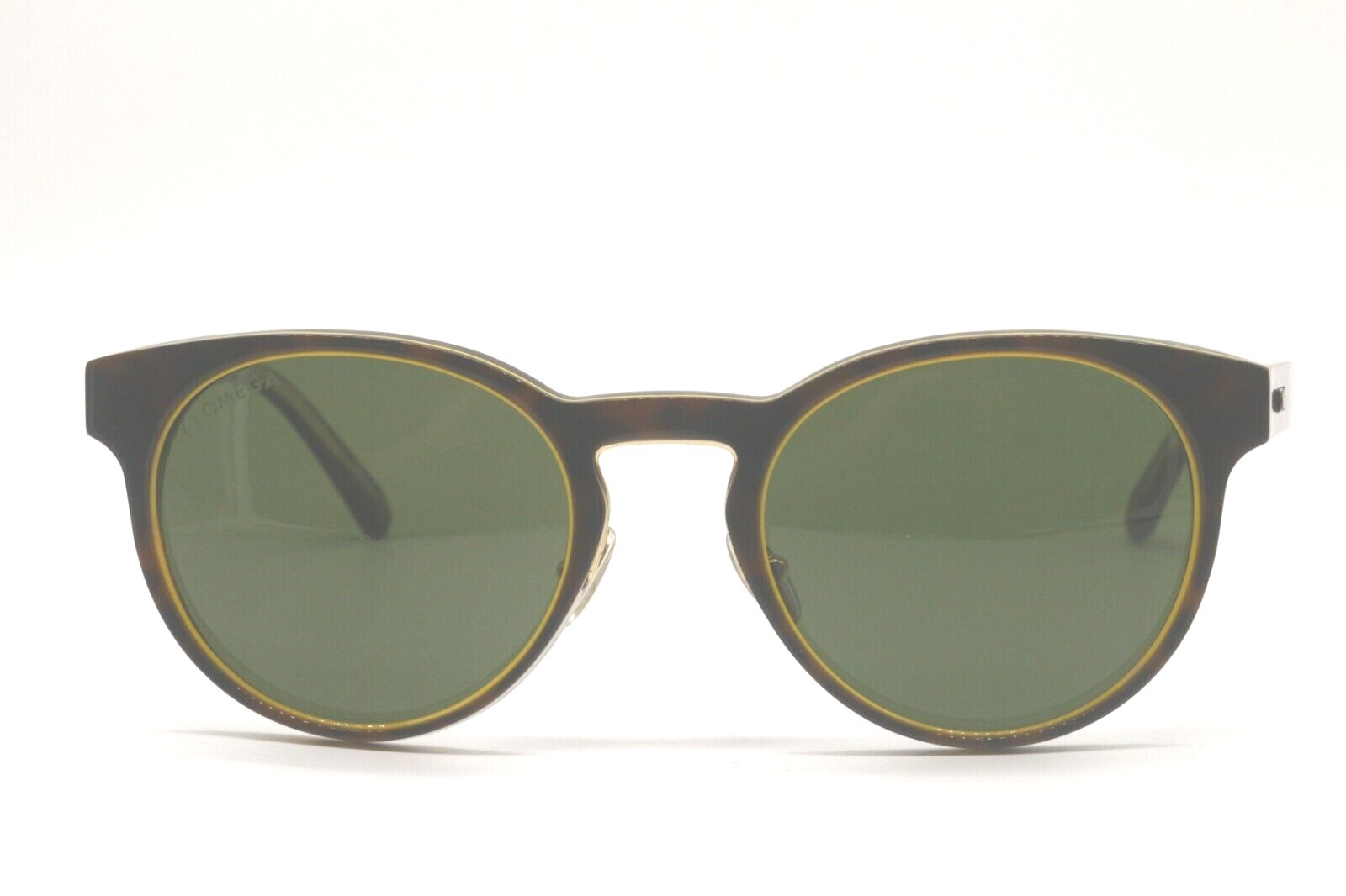 Pre-owned Omega Om0020-h 52n Havana Yellow Trim/green Zeiss Lens Authentc Sunglasses 52-22