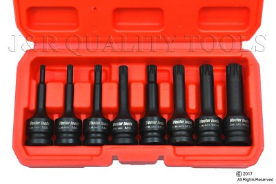 8 PC 1/2'' DRIVE DR IMPACT XZN TRIPLE SQUARE SPLINE SOCKET SET