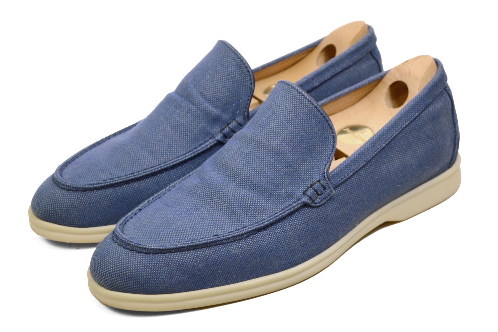 LORO PIANA blue fabric Summer Walk Loafer shoes men UK8 /US9 LORO PIANA blue fabric Summer Walk Loafer shoes men UK8 /US9