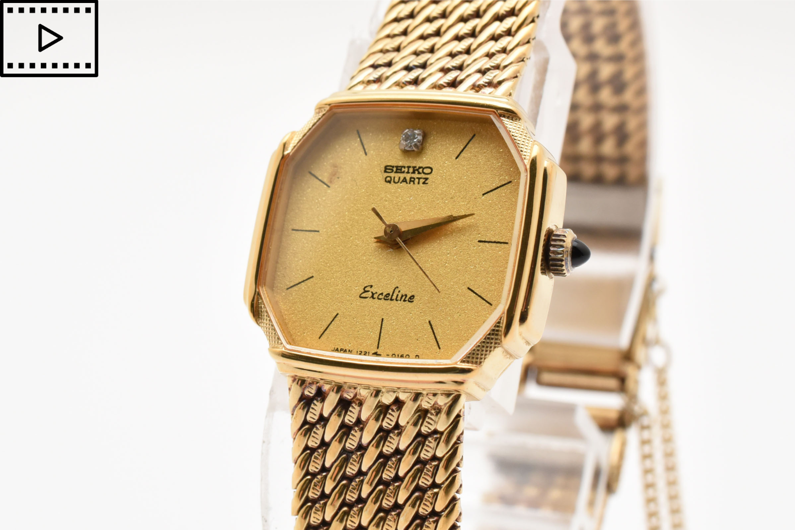SEIKO セイコー エクセリーヌ Exceline 1221-5080 QZ Vintage [Exc+5] SEIKO Exceline 1221-5080 Gold Diamond 20mm