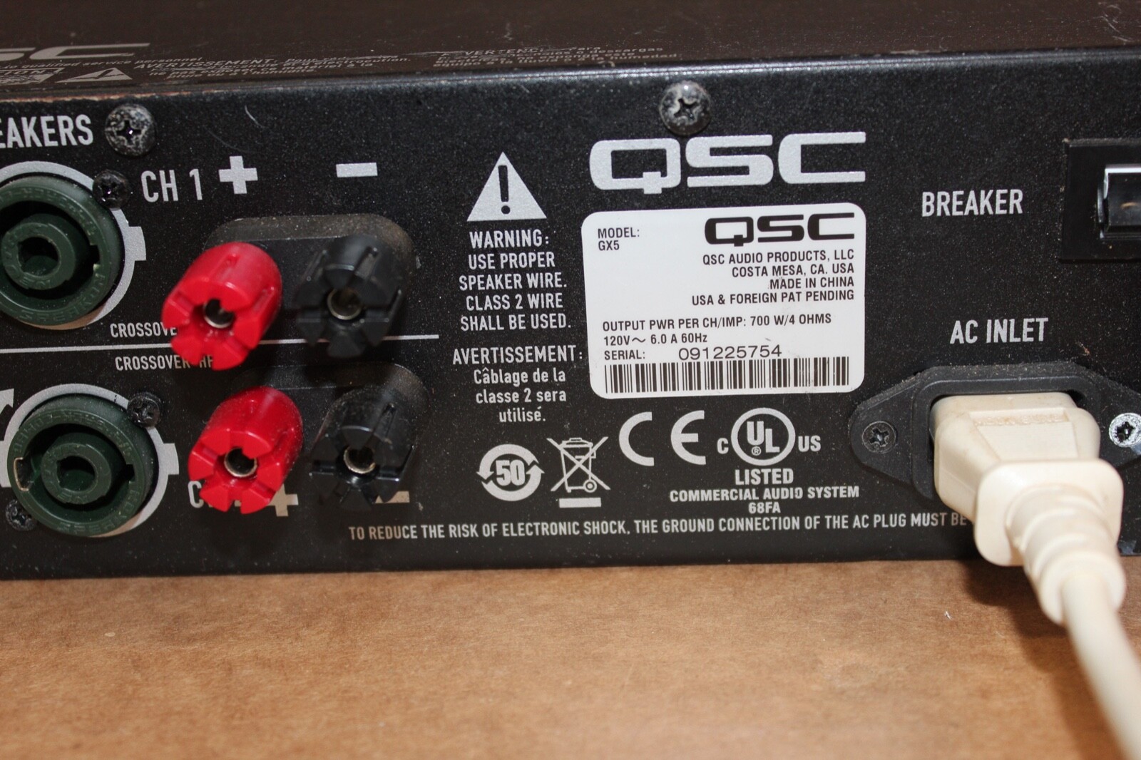 QSC GX5 2-Channel 700W Per Channel PA Power Amplifier