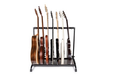 Rok-It Collapsible 7-Space Rack For Acoustic, Electric And Bass Guitars 7 Guitar