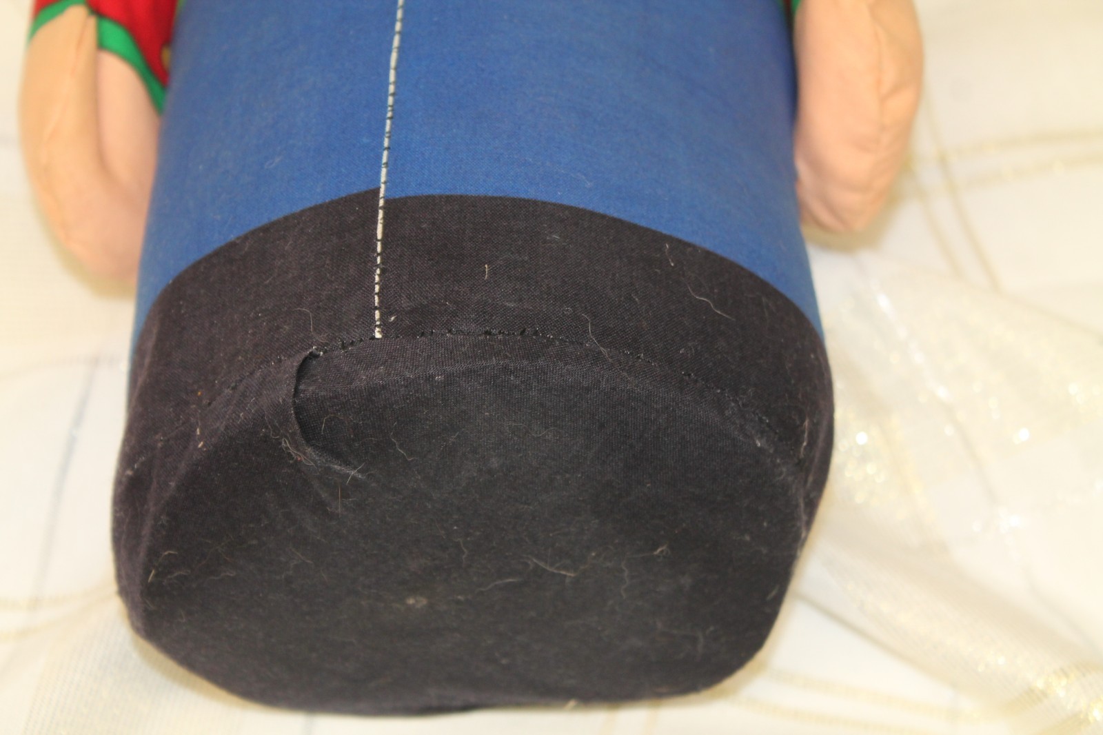 Vintage Christmas Decor Weighted Bottom Plush Nutcracker Soldier Doorstop 17