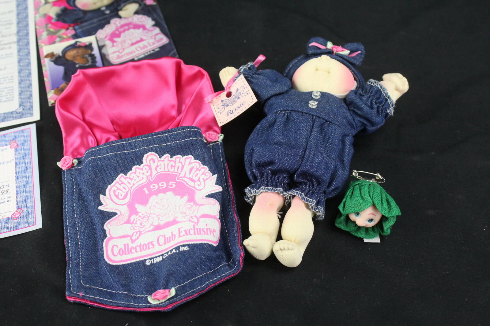 1995 CPK Pocket Baby Rosie Collector's Club Exclusive w/Paperwork & 1983 Pin!