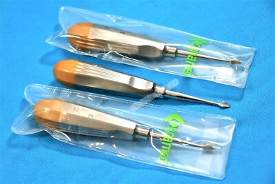 3 EA German Dental Tooth Surgery Straight Spade Concave Root Tip Elevator #60