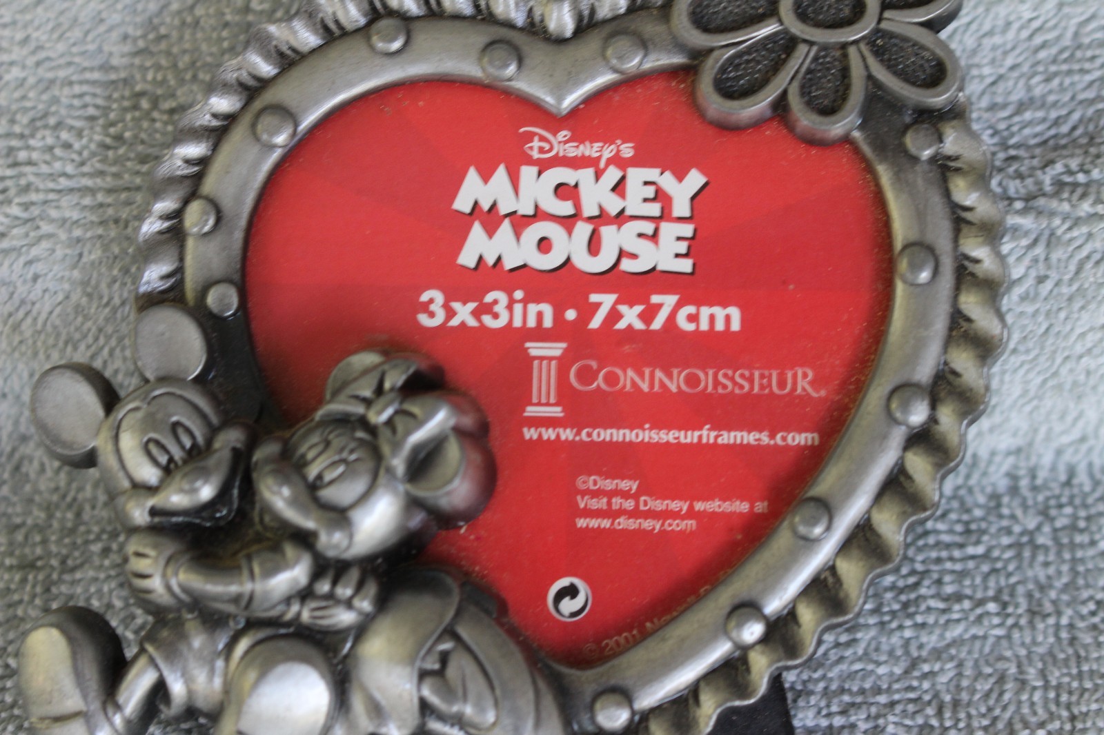Mickey and Minnie  3x3 heart metal photo frame