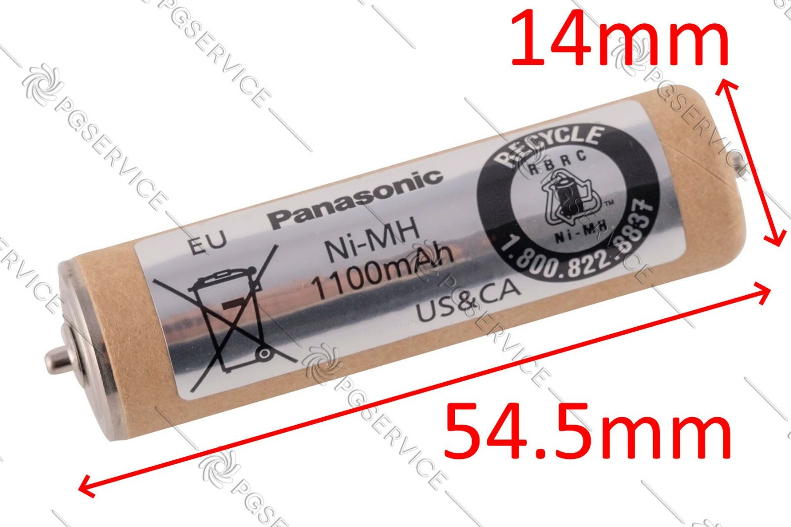 Panasonic battery 1100mAh NI-MH 1.2V 54.5mm Razor ER121 ER Panasonic battery 1100mAh NI-MH 1.2V 54.5mm Razor ER121 ER