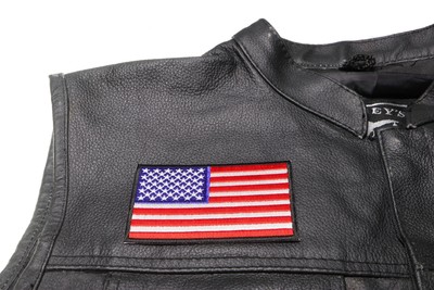 US Flag Patch 4 Inch Black Border - 4x2.5 inch - P3823
