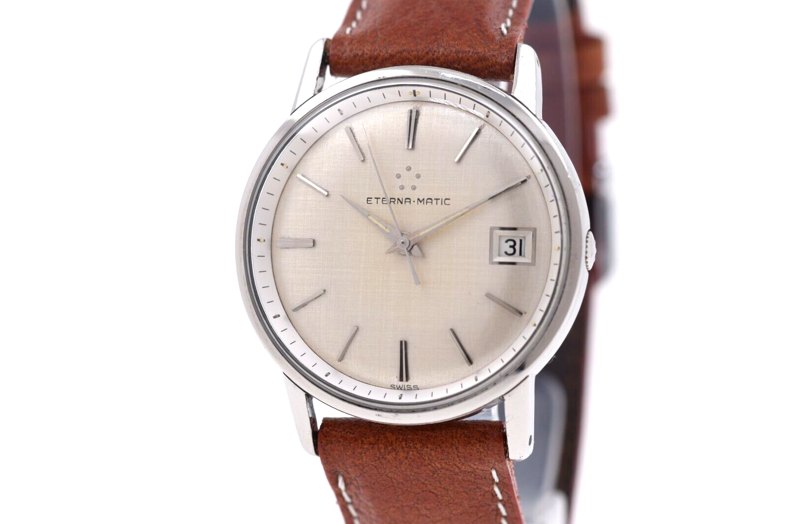 ETERNA MATIC Vintage Watch Linen Dial Ref. 132IT Cal. 1422 Working SO1334