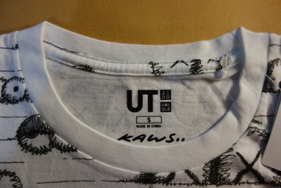 Pre-owned Uniqlo Kaws X  Ut 2016 Short Sleeve Graphic T-shirt "allover Notebook Eyes" White