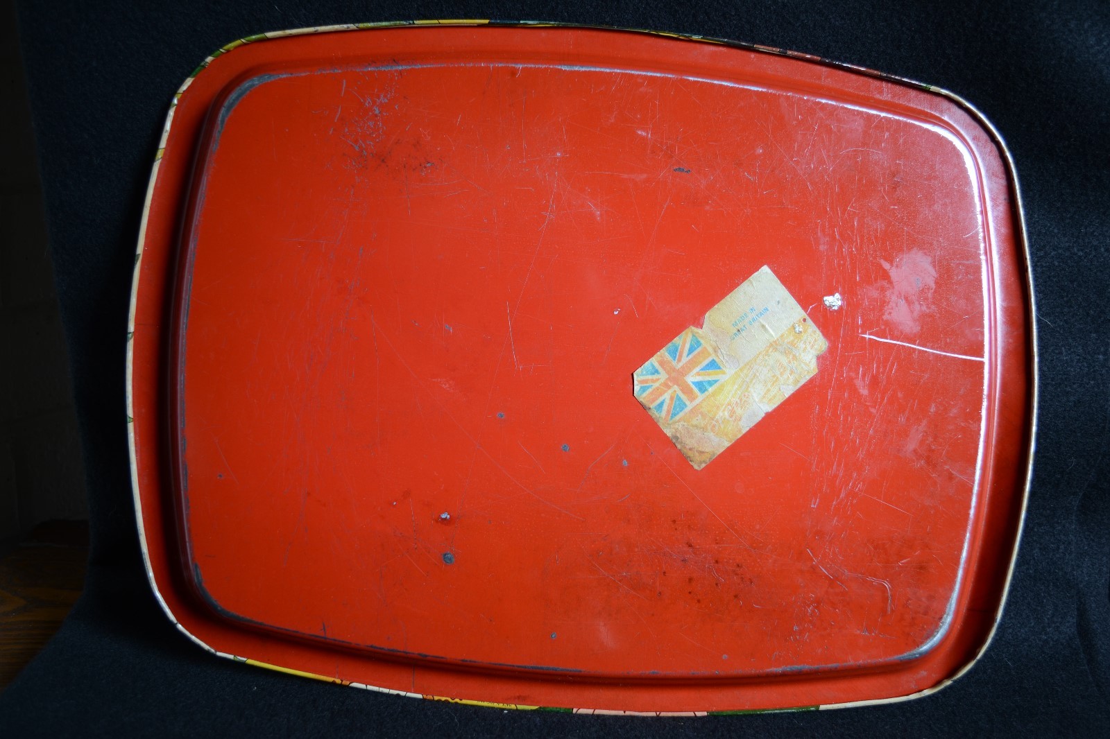 Metal Floral Serving Tray Resembles Clarice Cliff Ceramics Made in Great Britain