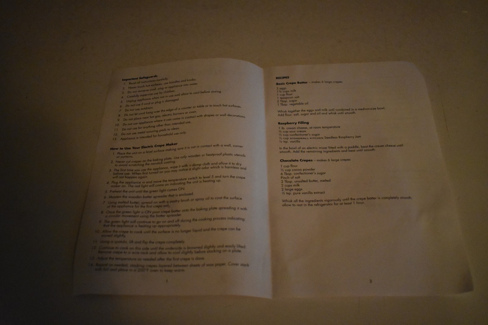 Stonewall Kitchen Electric Crepe Maker