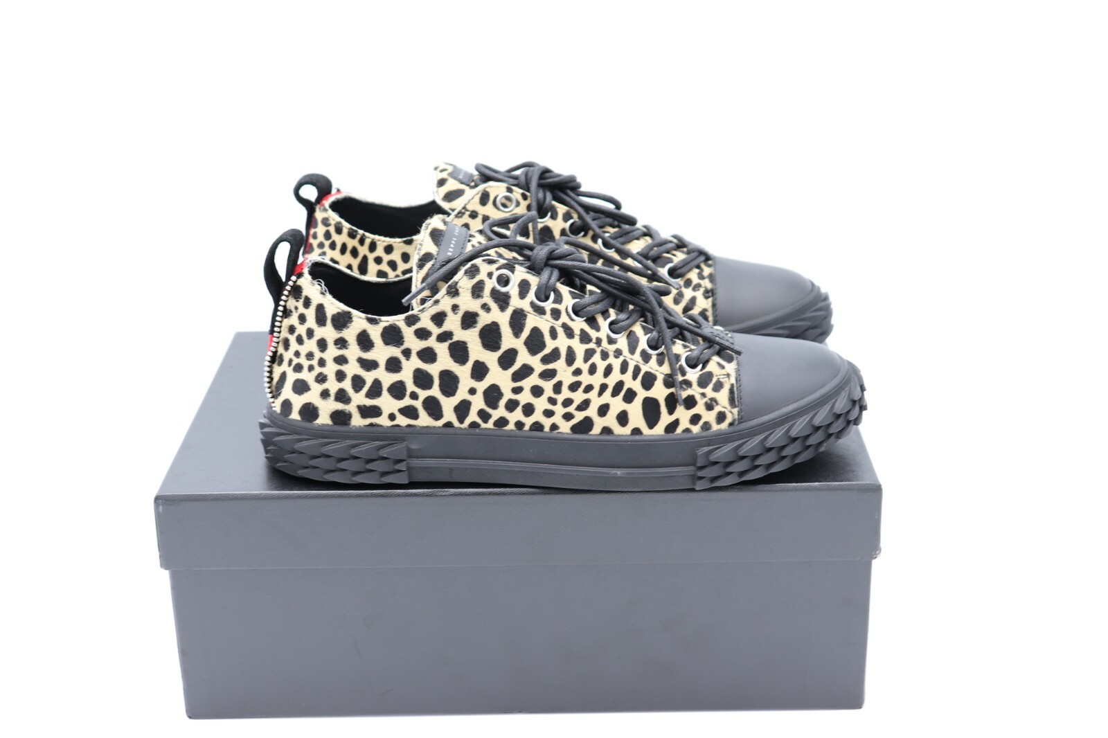 Pre-owned Giuseppe Zanotti Men's Leopard Print Blabber Sneakers Shoes 10.5 43.5 In Multicolor