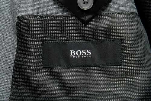 Pre-owned Hugo Boss "hutson5/gander3" Men's Wool Silk Slim Gray Two Button Suit