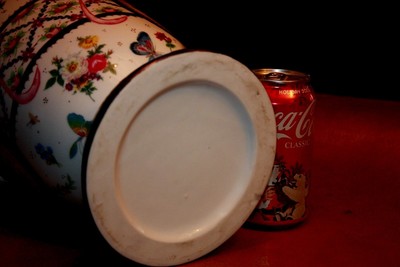 Antique Germany Butterfly Moth Vase 13 3/4