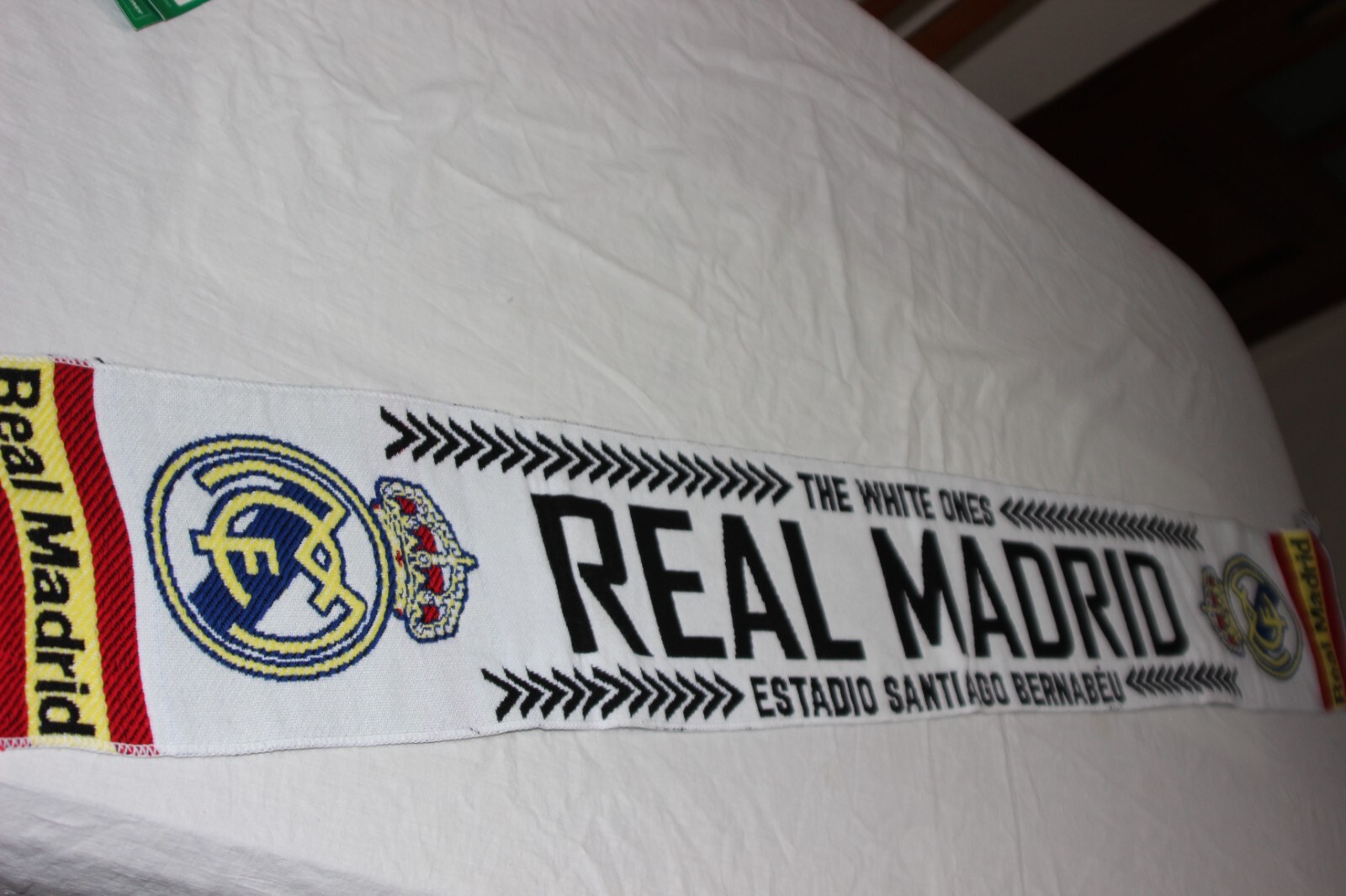 Real Madrid Football Scarf White Power Santiago Bernabeu