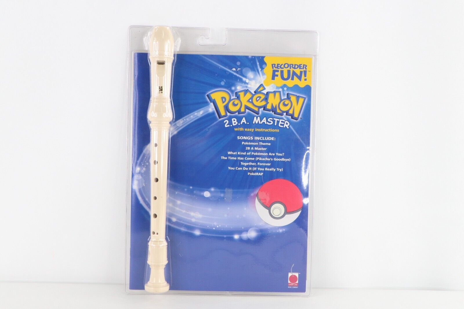 NOS Sealed Blister Pack Vintage 90s Pokemon 2 BA Master Recorder Flute w Book