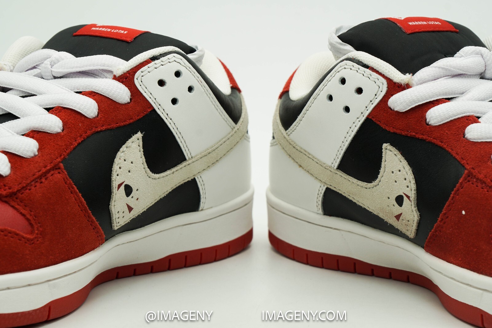 Pre-owned Warren Lotas Dunk Jason Vorhee Shoe Size 8.5 Severed Head Red Alpine White In Multicolor