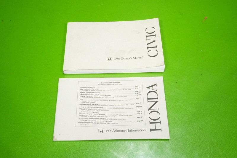 96 Civic OEM owners + warranty manual book booklet 