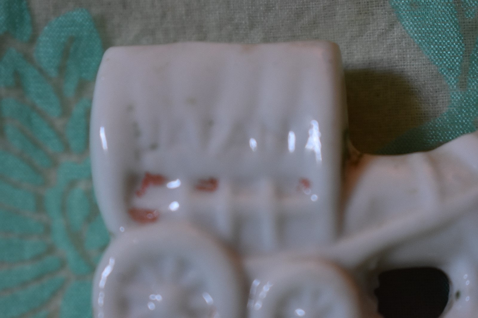 Horse and Covered Wagon Mini Toothpick holder Japan Marked over 1 inch tall