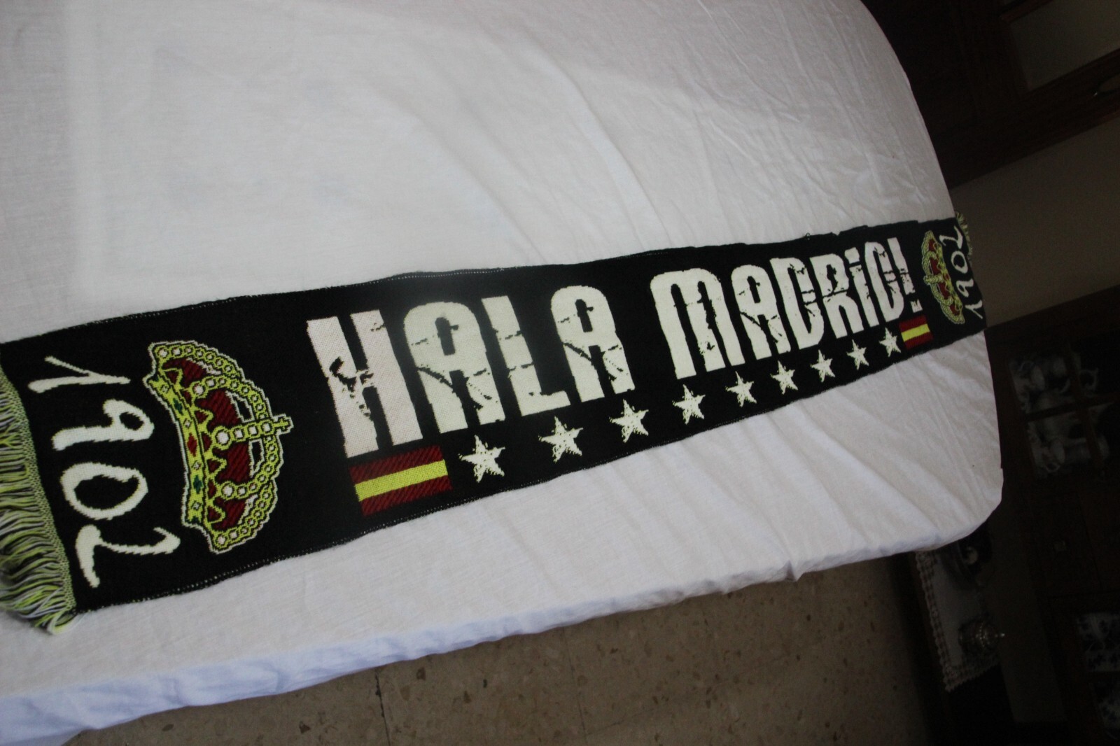 【vintage Real Madrid football scarf】 Vintage Football Scarf Of Real Madrid 101% Champion Rare