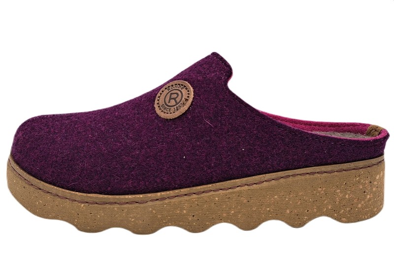 Rohde Filzclog Foggia Brombeere Pantoffel 6120-59 Damen Hausschuhe