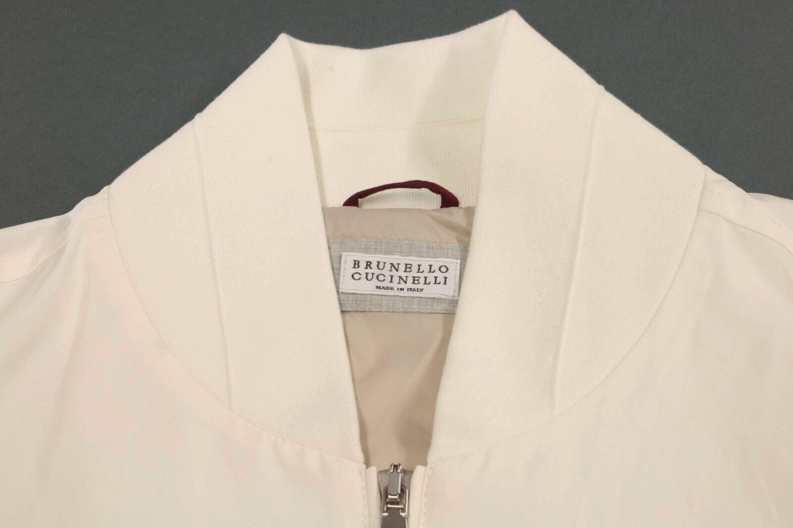 Pre-owned Brunello Cucinelli Nwt$3495  Men Water Resistant Bomber Jacket Size 50/ 40us A242 In White