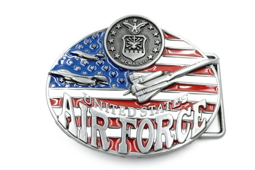 United States Air Force USAF American Flag Enamel Metal Belt