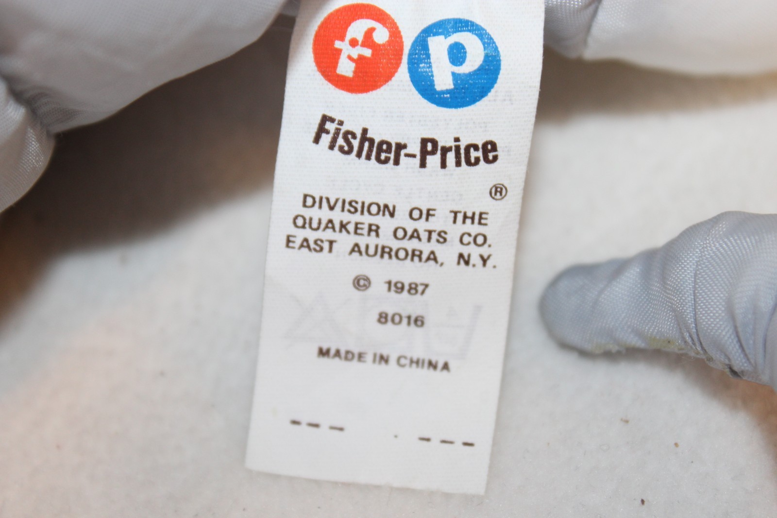 Puffalump Christmas Mouse Gray Candy Cane Plush 1987 Fisher Price Plush 8016 15