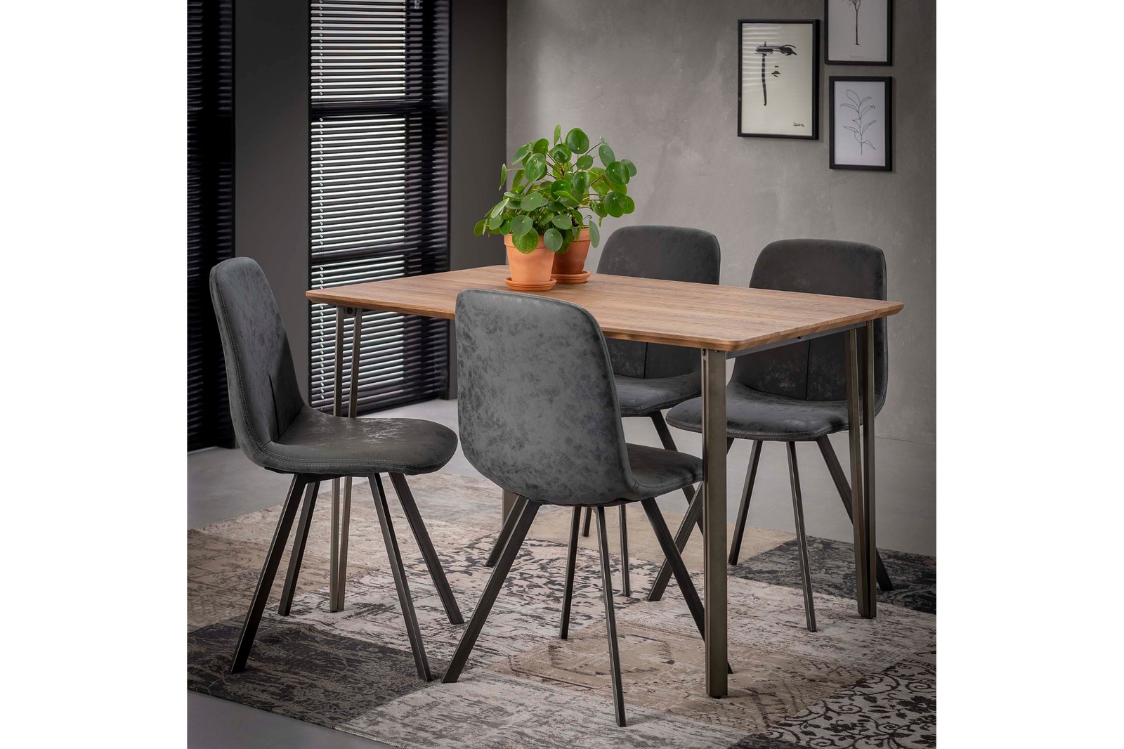 Esstisch Rechteckig 120x80 Cm Aus Eiche V Beine Leo Von Salesfever Ebay