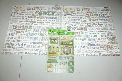 Flair Designs Golf Scrapbook Lot - 2 Scrapbook Pages 12x12 + Golf Stickers